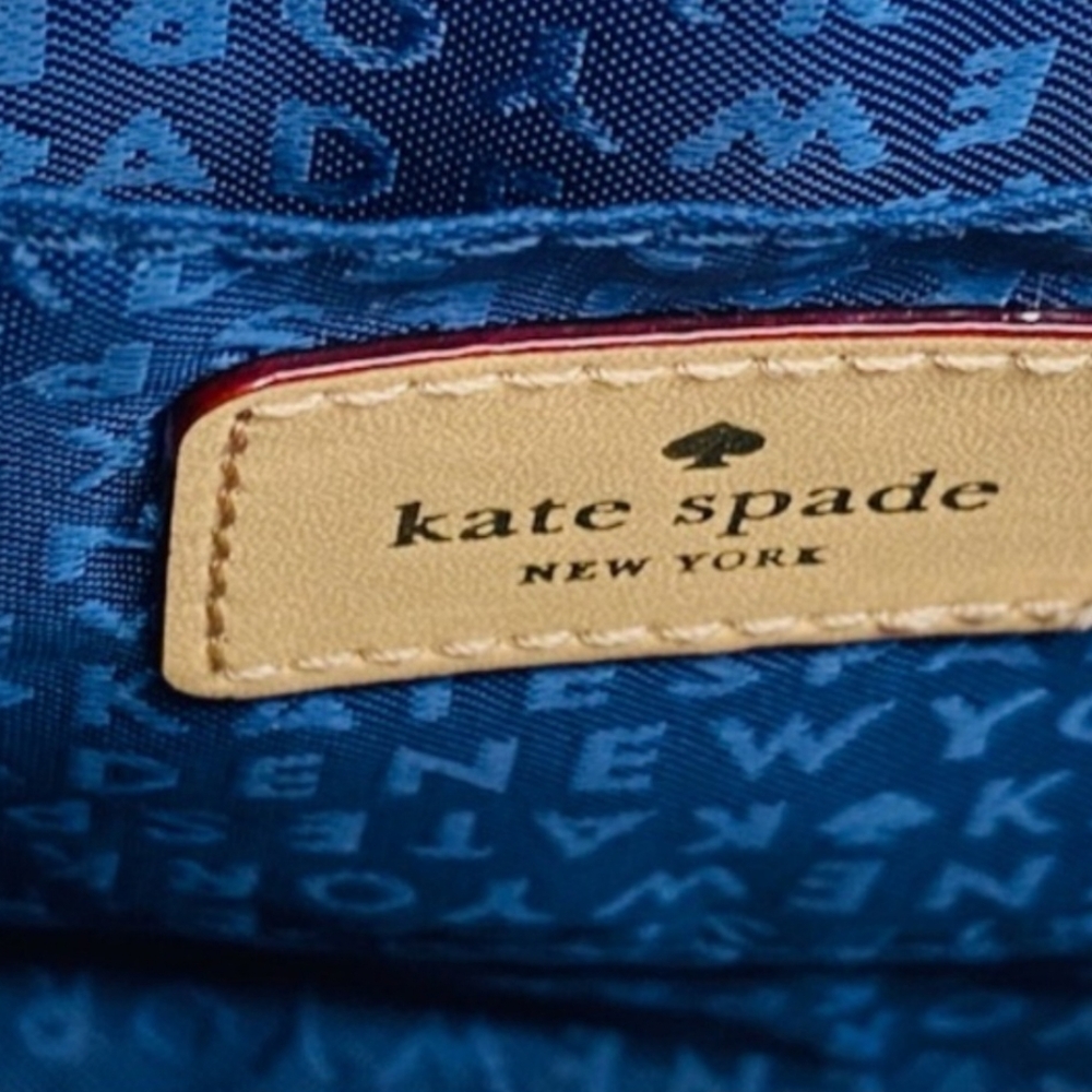 Kate Spade NY Vintage GRANT STREET CROSSBODY Navy & White French Lemon EUC - Picture 11 of 14